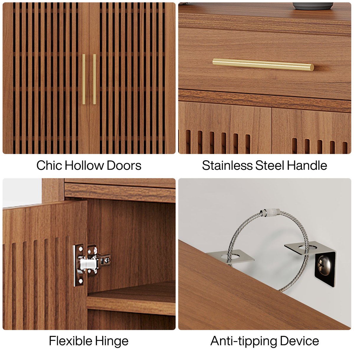 Ishpreet 5-Tier Shoe Storage Cabinet With Doors And Drawer, Wooden Shoe Rack Organizer